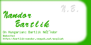 nandor bartlik business card